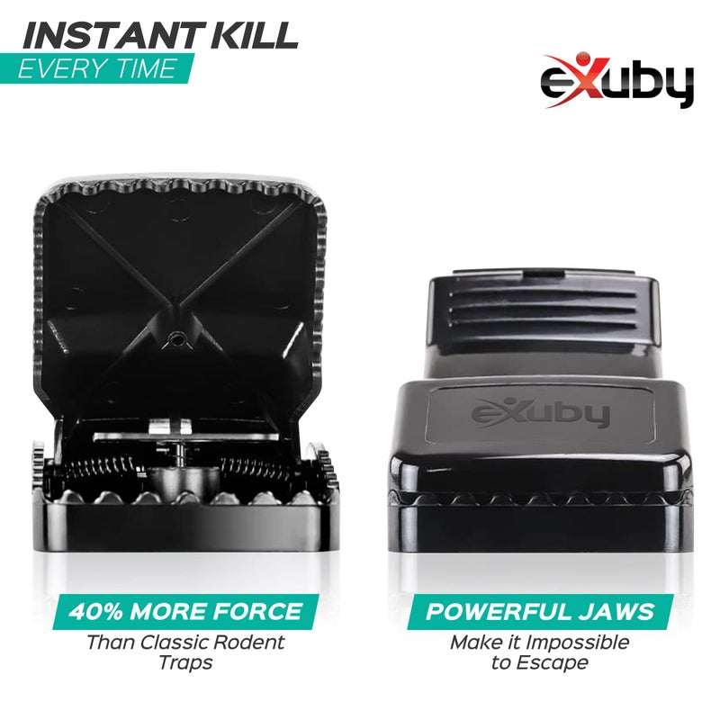 eXuby Large Powerful Rat Traps - Kills Instantly with Powerful Steel Spring - Setup in Seconds - Wash & Reuse Over & Over - Hands Free Disposal - Rat Control Without Harmful Poisons (4) - Image 2